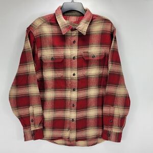 Orvis Flannel Heavy Button Overshirt Jacket Pockets Men Large Plaid Outdoor Work